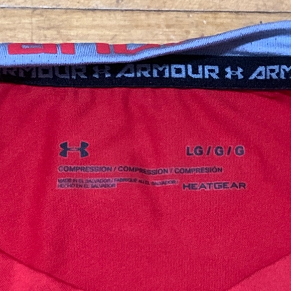 Red long sleeve men’s size large under armour compression heat gear shirt - Picture 7 of 11